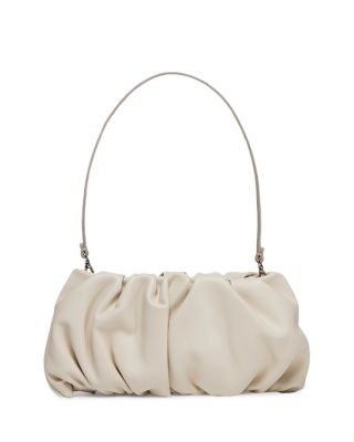 Staud Bean Small Leather Handbag In Cream