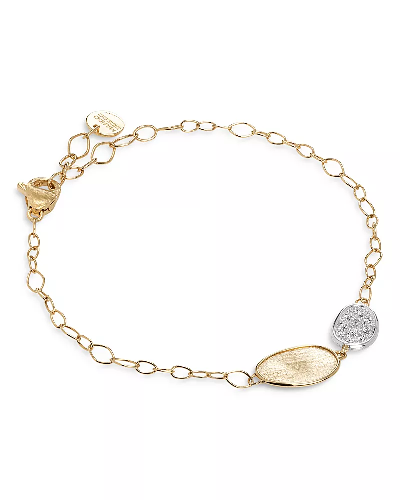 Marco Bicego 18K Yellow & White Gold Lunaria Diamond Station Bracelet