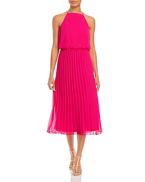 Sam Edelman Blouson Pleated Skirt Midi Dress - 100% Exclusive In Pink