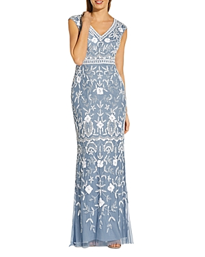 Adrianna Papell Beaded Mermaid Gown