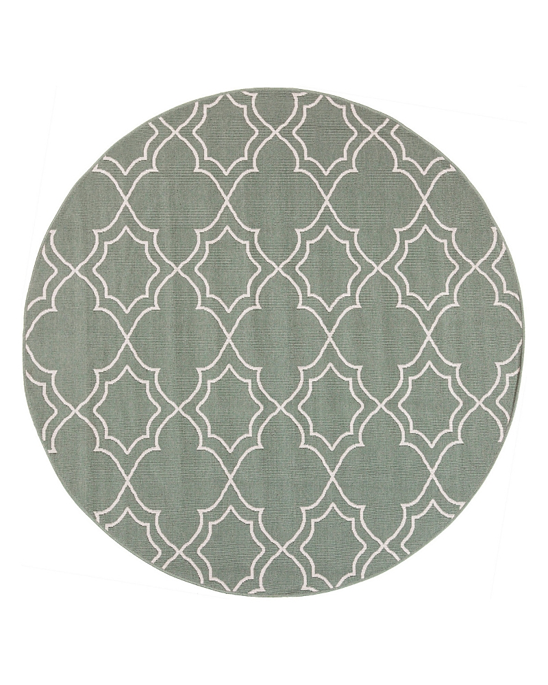 Surya Alfresco Alf A Round Area Rug, 7'3 X 7'3 In Sage