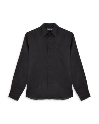 Regular Fit Long Sleeve Linen Button Down Shirt