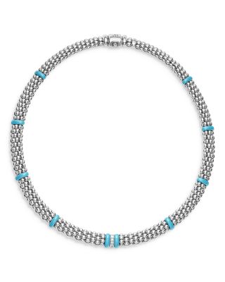 LAGOS - Blue Caviar & Diamond Sterling Silver Rope Necklace