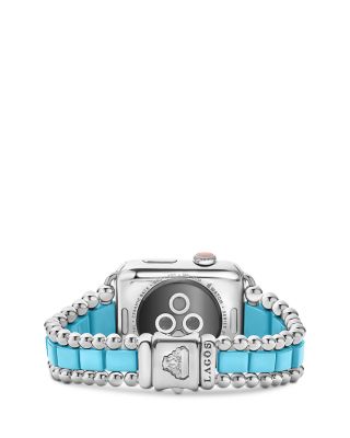 Smart Caviar Blue Ceramic Apple&reg; Watch Bracelet, 42mm