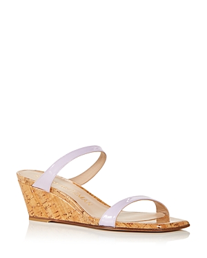 Stuart Weitzman Women's Aleena Square Toe Wedge Slide Sandals In Wisteria