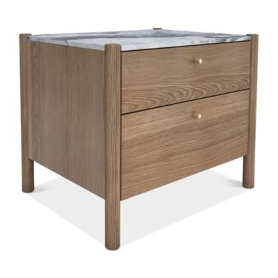 Jules White Oak 2 Drawer Nightstand