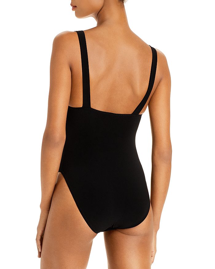 Shop Norma Kamali Twisted One Piece Swimsuit In Black