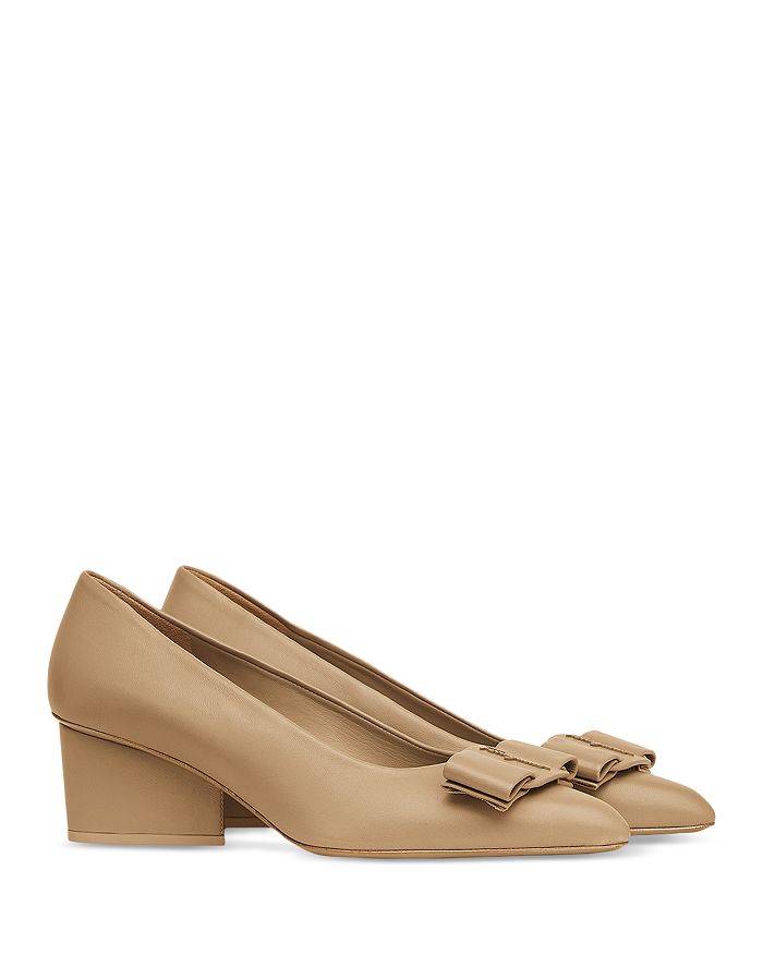 Ferragamo Women's Embellished Pointed Toe High Heel Pumps In Almond