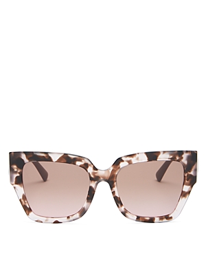 Valentino Women's Square Sunglasses, 54mm In Havana Pink / Gradient Brown Pink