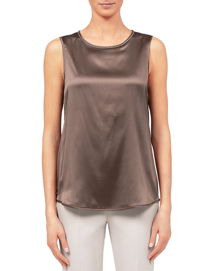 Peserico Shine Tank Top In Brown