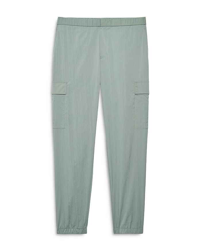 Theory Zaine Kelso Pique Slim Straight Pants In Steel Green