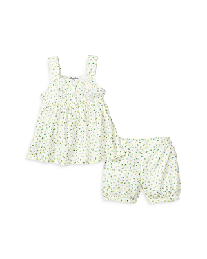 Petite Plume Girls' Citron Charlotte Sleep Shorts Set - Baby, Little Kid, Big Kid In White/yellow