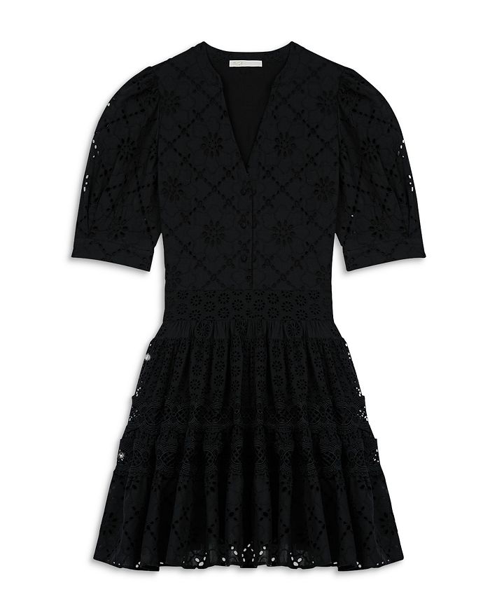 MAJE RAYANETTE A LINE EYELET DRESS,MFPRO01662