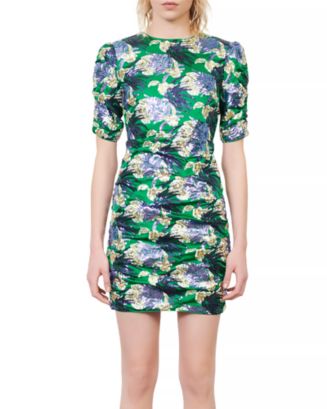 maje sequin embroidered dress Farm Rio Ayla Green Ruffled Maxi Dress main image 1