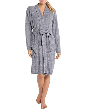 Shop Barefoot Dreams Cozychic Lite Ribbed Robe In Pacific Blue-pearl