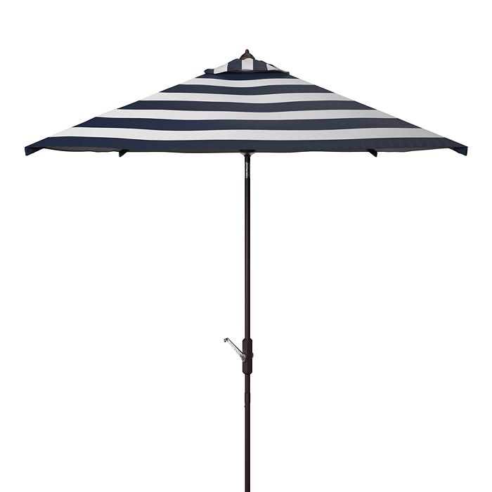 Safavieh Iris 7.5 Ft Square Umbrella In Navy/white