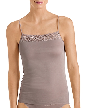 Shop Hanro Moments Spaghetti Camisole In Cobblestone