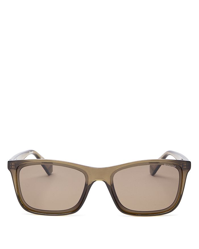 Polaroid Men's Polarized Square Sunglasses, 57mm In Brown/bronze Pz