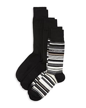 Calvin Klein Striped & Solid Socks, Pack of 3