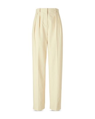 Tory Burch Canvas Pleated Pants | Bloomingdale's