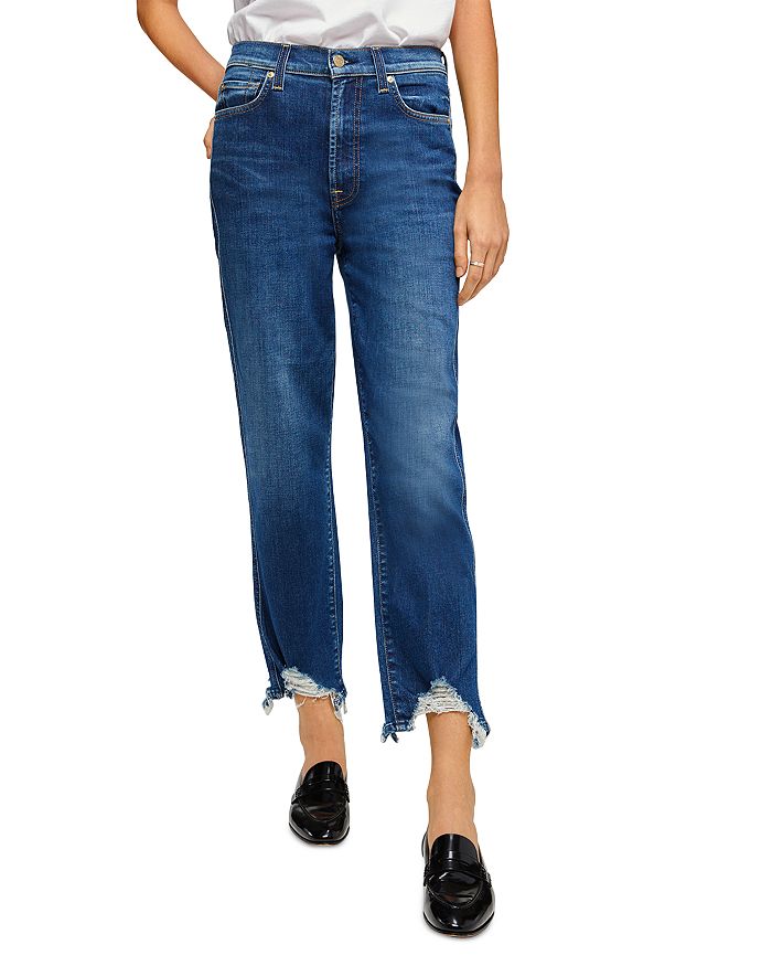 Boost moed evalueren 7 For All Mankind High Waist Cropped Straight Leg Jeans in Venus Blue |  Bloomingdale's