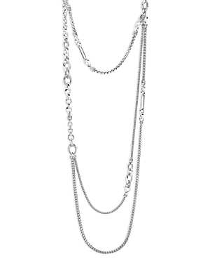Sterling Silver Classic Chain Layered Necklace, 34