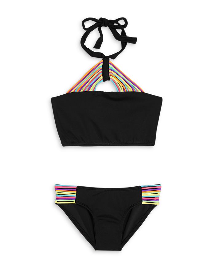 Peixoto Girls' Amelia Strappy Two-piece Swimsuit - Little Kid, Big Kid In Black Rainbow
