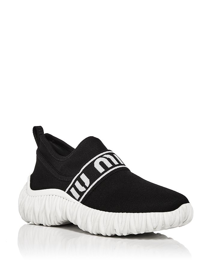 Miu Miu Women's Calzature Donna Slip On Sneakers In Nero