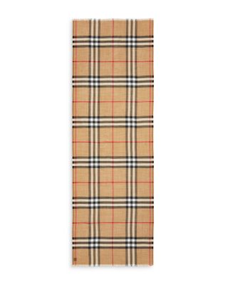 Lightweight Giant Check Wool & Silk Scarf