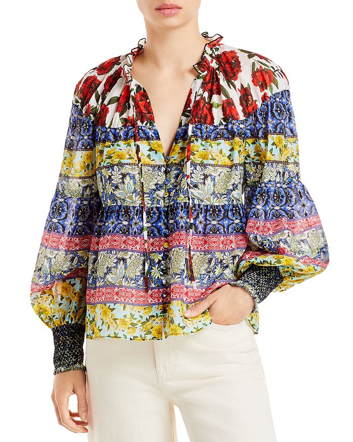 Alice and Olivia Marlyn Printed Blouse | Bloomingdale's