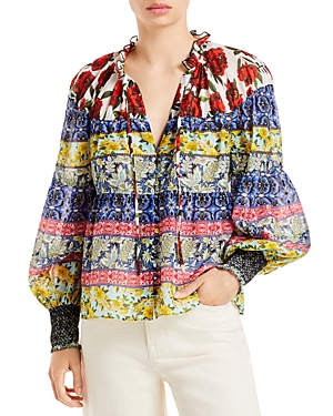 ALICE AND OLIVIA ALICE AND OLIVIA MARLYN PRINTED BLOUSE,CC103P57004
