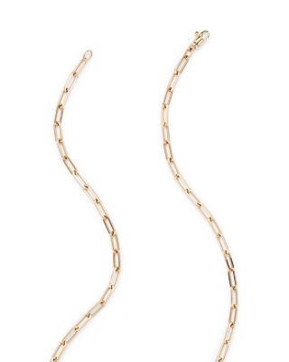 Paper Clip Link Chain Necklace in 14K Yellow Gold 