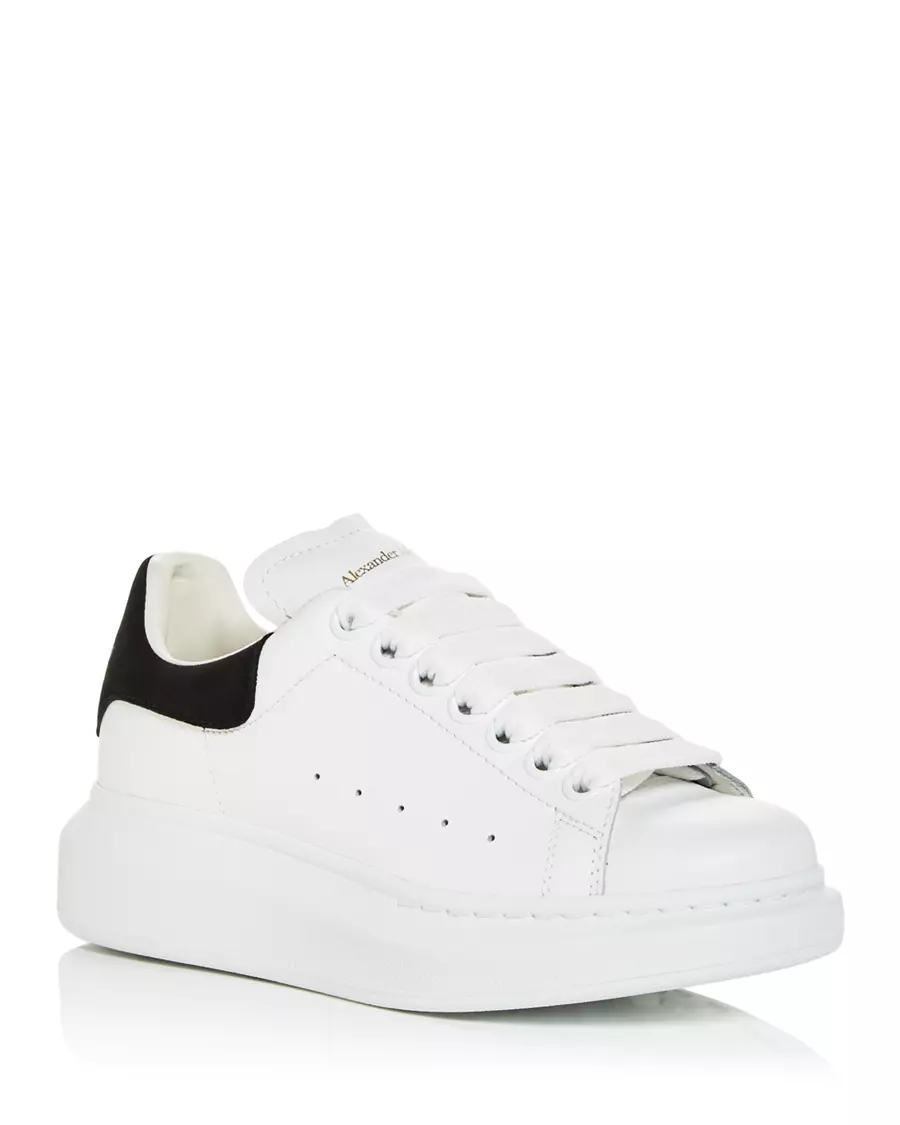 McQueen Women's Oversized Suede Heel Detail Sneakers