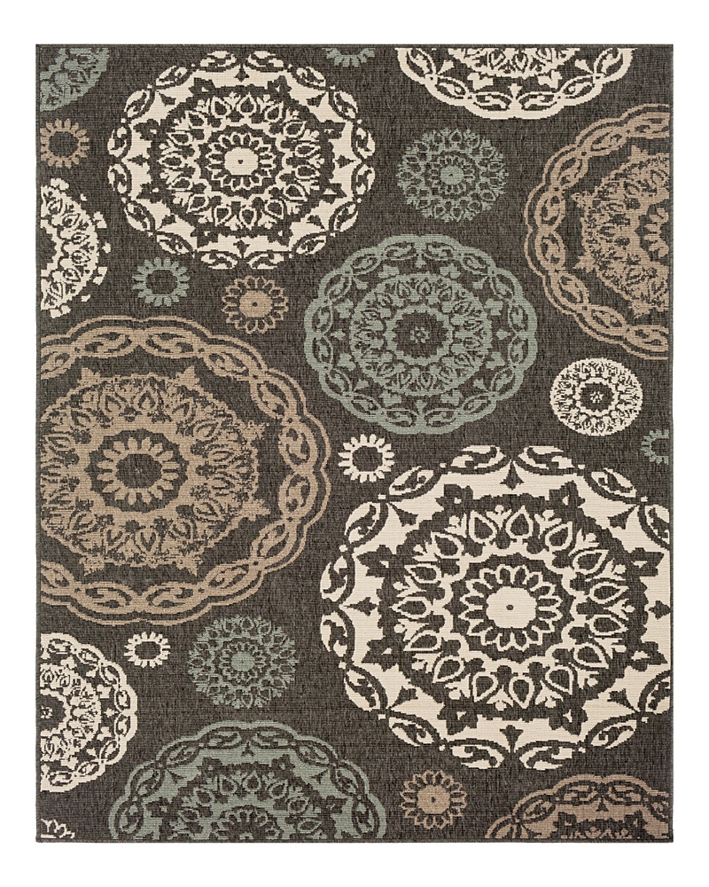 Surya Alfresco Alf-j Area Rug, 3'7 X 5'7 In Black