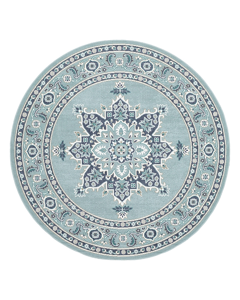 Surya Alfresco Alf-k Round Area Rug, 5'3 X 5'3 In Gray
