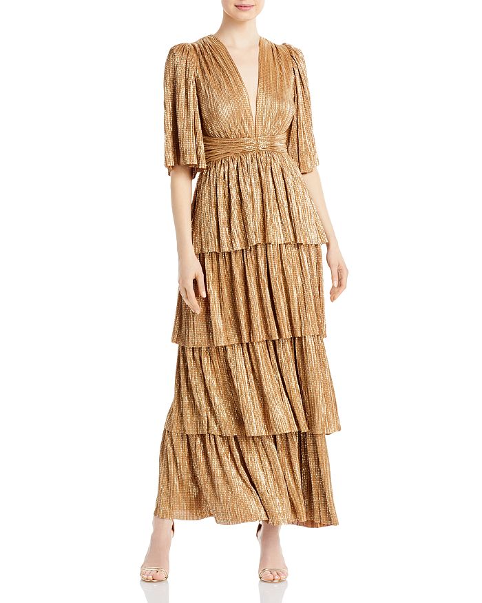 sabina musayev gold dress SABINA MUSAYEV NAOMI METALLIC GOWN – BREAD BOUTIQUE