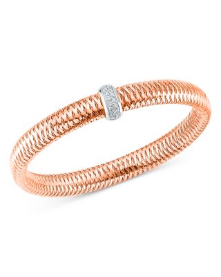 Roberto Coin - 18K Rose & White Gold Primavera Diamond Circle Bangle Bracelet
