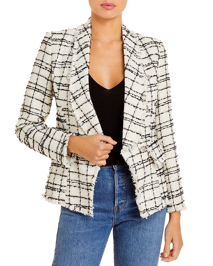 AQUA Tweed Double Breasted Blazer 100 Exclusive Bloomingdale s