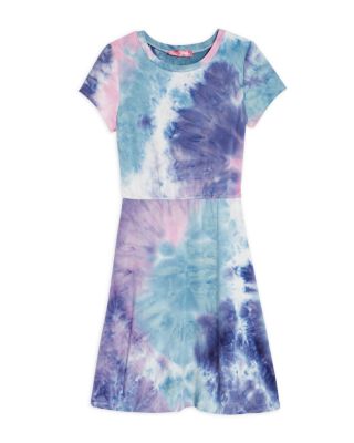 AQUA Girls' Tie Dye Fit & Flare Dress - Big Kid - 100% Exclusive |  Bloomingdale's
