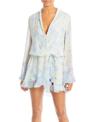 Rococo Sand Belted Floral Chiffon Mini Dress | Bloomingdale's