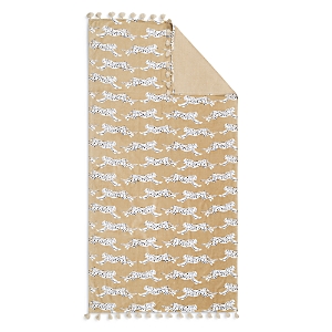 Matouk Schumacher Leaping Leopard Beach Towel In Sand
