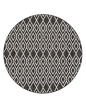 Jill Zarin Outdoor Turks And Caicos Round Area Rug, 4' X 4' In Charcoal