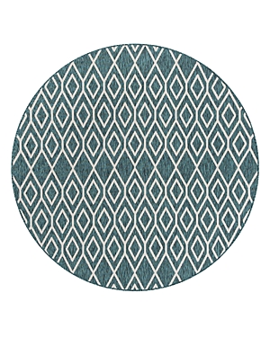Jill Zarin Outdoor Turks And Caicos Round Area Rug, 4' X 4' In Teal