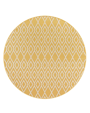 Jill Zarin Outdoor Turks And Caicos Round Area Rug, 4' X 4' In Yellow