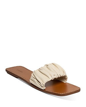Staud Women's Nina Ruched Slide Sandals In Creamtan