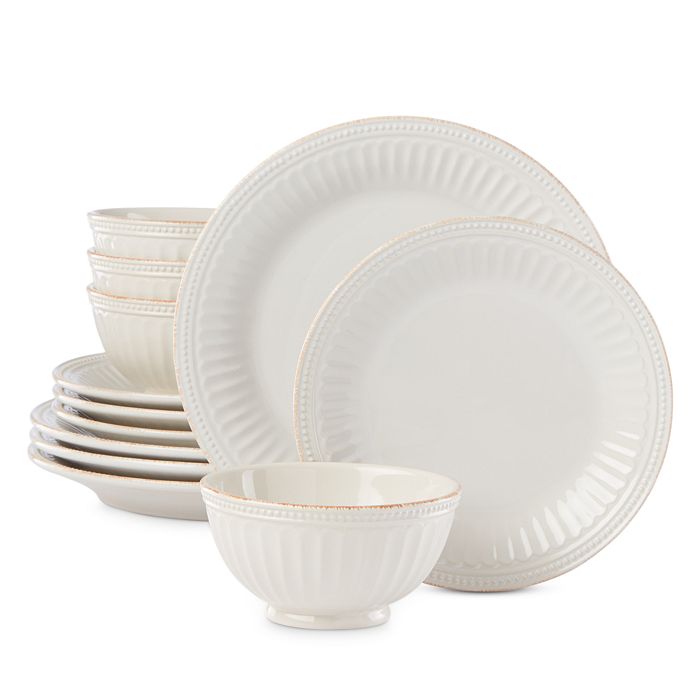 Shop Lenox French Perle Groove 12 Piece Dinnerware Set In White