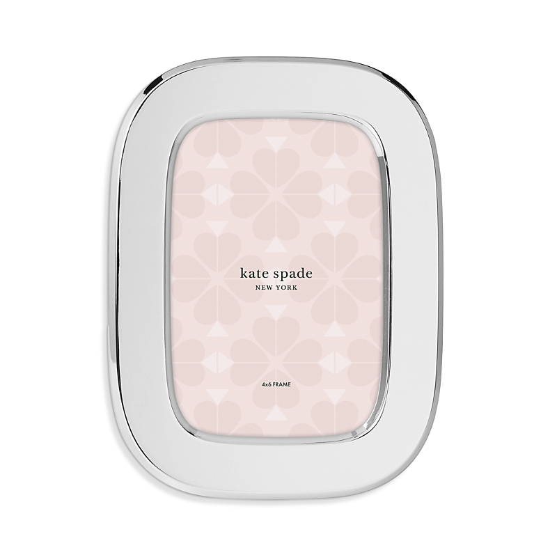 Kate Spade South Street 4" X 6" Silver Oval Picture Frame In Slvr Plate