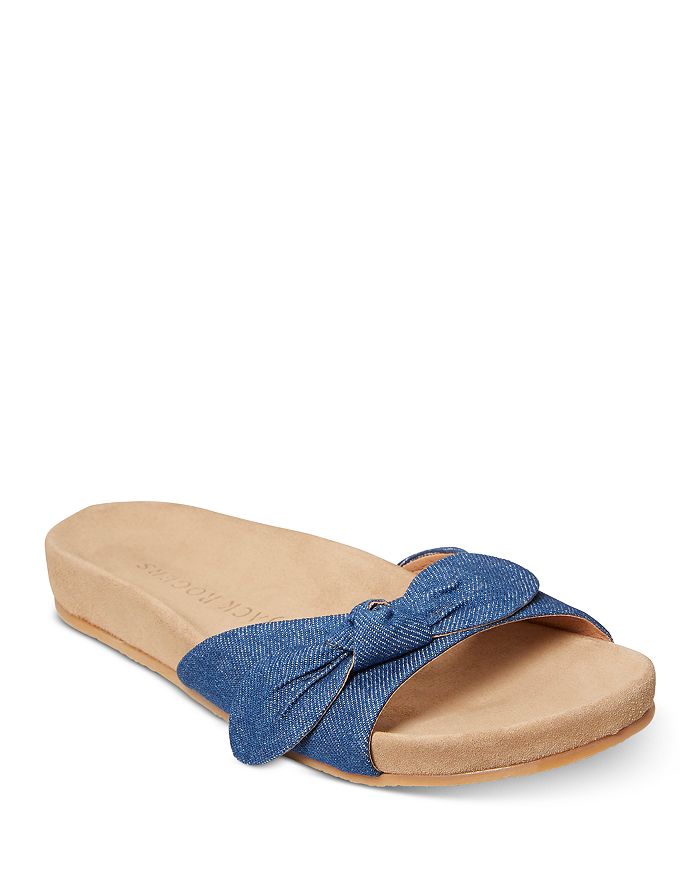 Knotted bow slide sandals sales