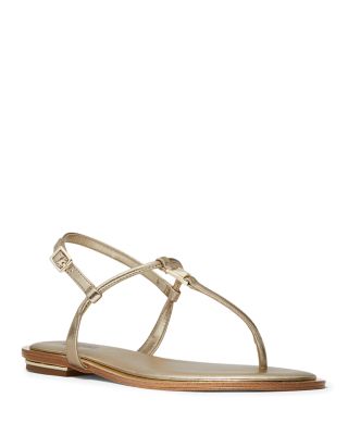Michael Michael Kors Women's Fanning T Strap Sandals In Pale Gold