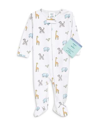 Unisex Animals Print Comfort Zip Front Footie - Baby